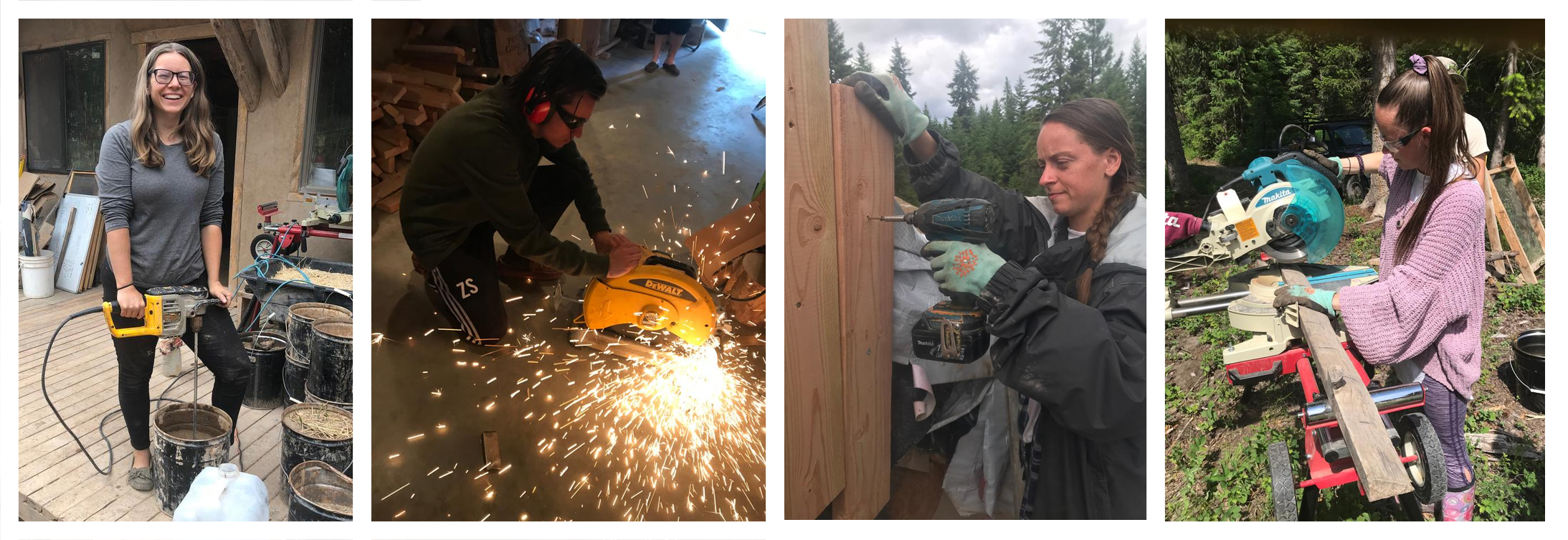 welding, sawing, carpentry